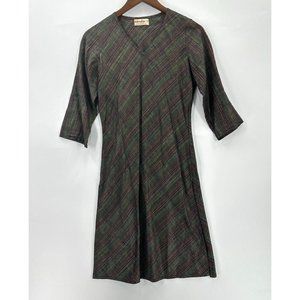 Fabindia Women's Tunic Kurta Dress 3/4 Sleeve Slit On Sides Multicolor S